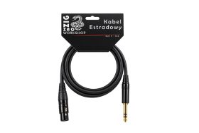 Kabel XLR F żeński – TRS Jack 6,3 mm, zbalansowany, profesjonalny XLR-TRS