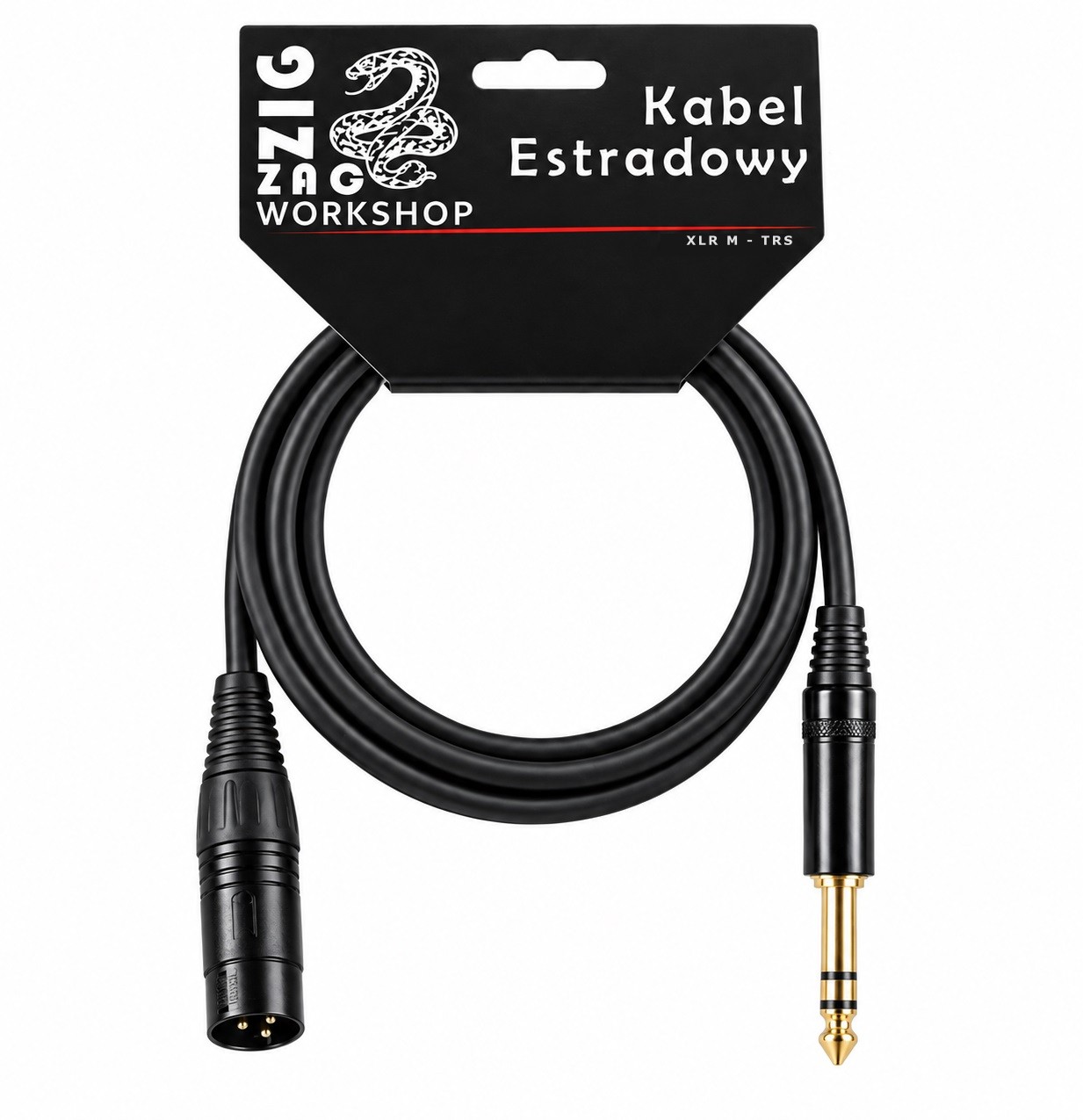 Kabel XLR M męski – TRS Jack 6,3 mm, zbalansowany, profesjonalny XLR-TRS - obrazek 2