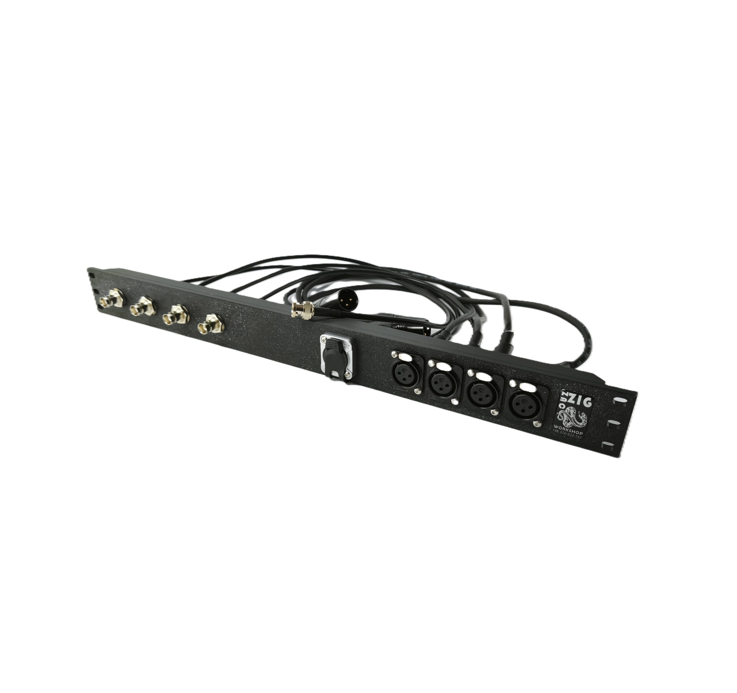 Krosownica rack 1U na zamówienie | XLR, BNC, etherCON i inne