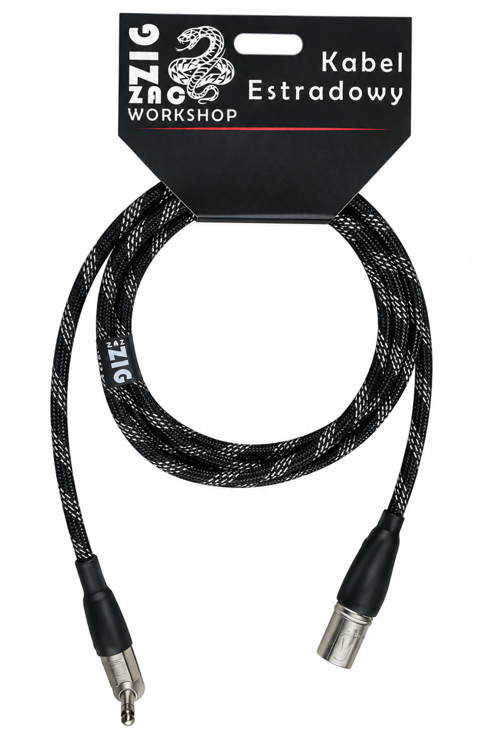 Kabel XLR – TRS kątowy w oplocie - do Behringer PM1 - obrazek 3